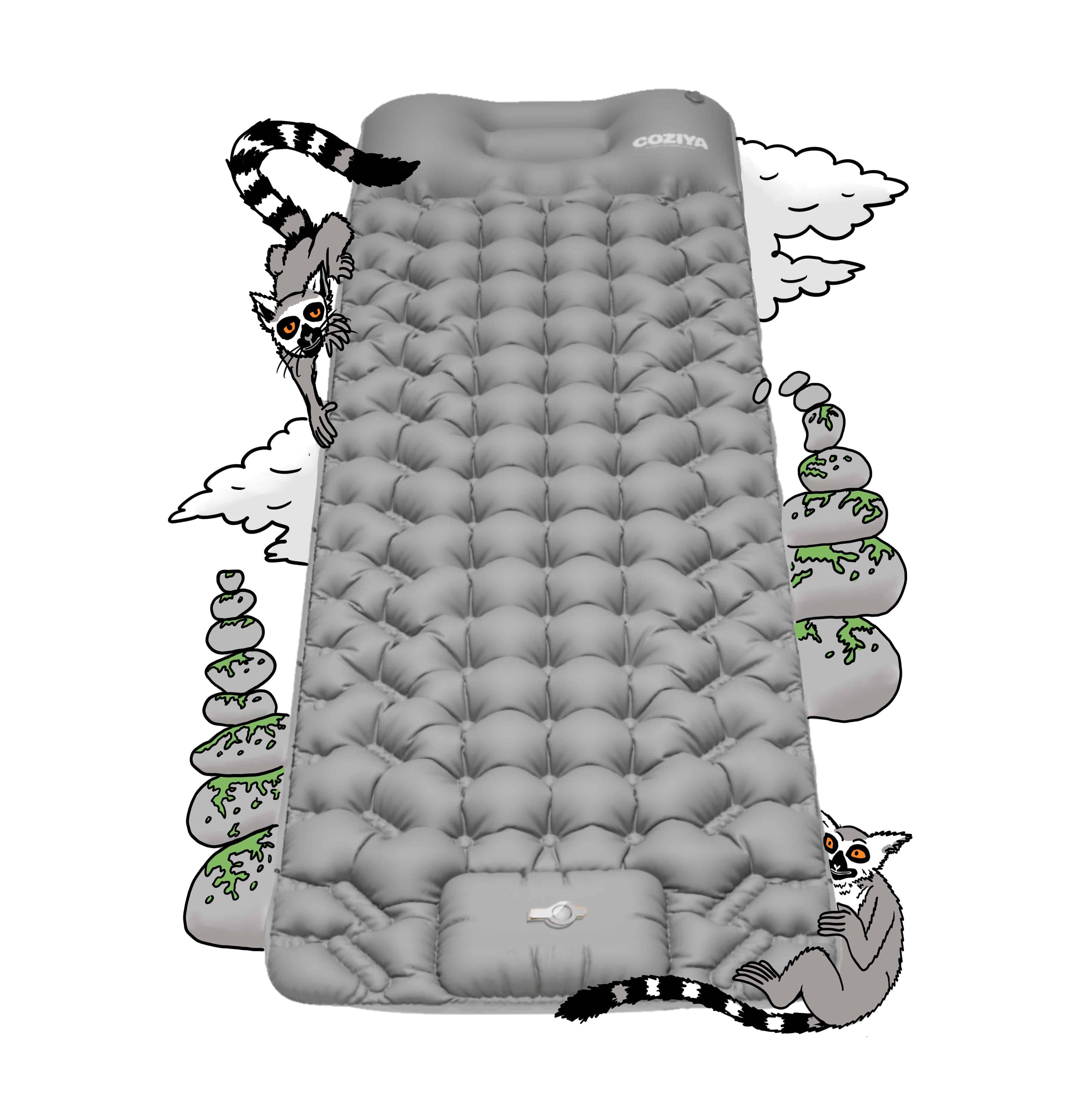 Matelas gonflable Coziya Gris Céleste