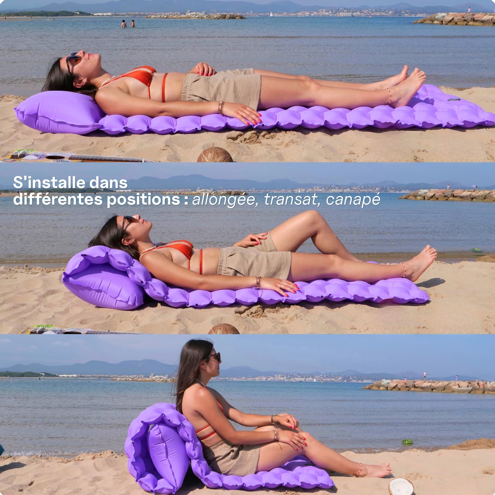 Matelas gonflable multi-positions transat canapé